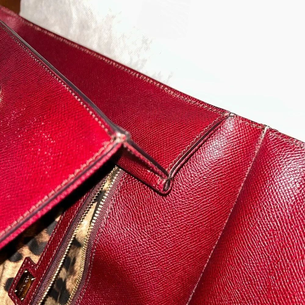 Authentic Dolce & Gabbana Sicily Burgundy Leather Tote - Picture 15 of 16